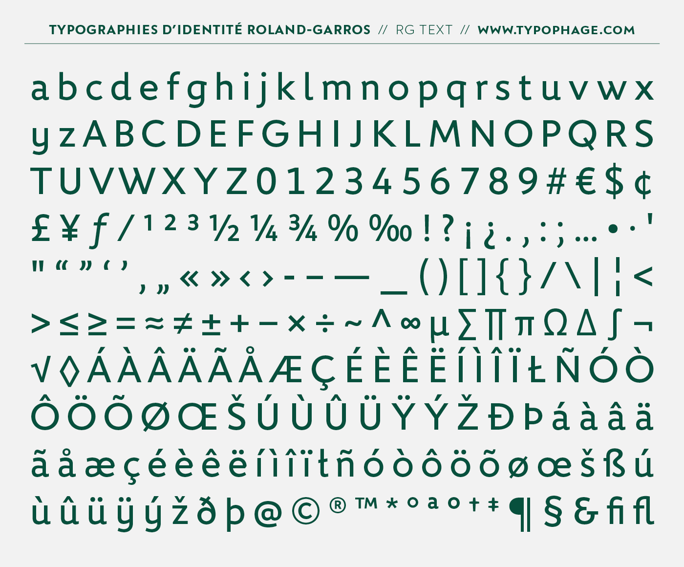 Typographies exclusives pour Roland-Garros par Christophe Badani - www.typophage.com