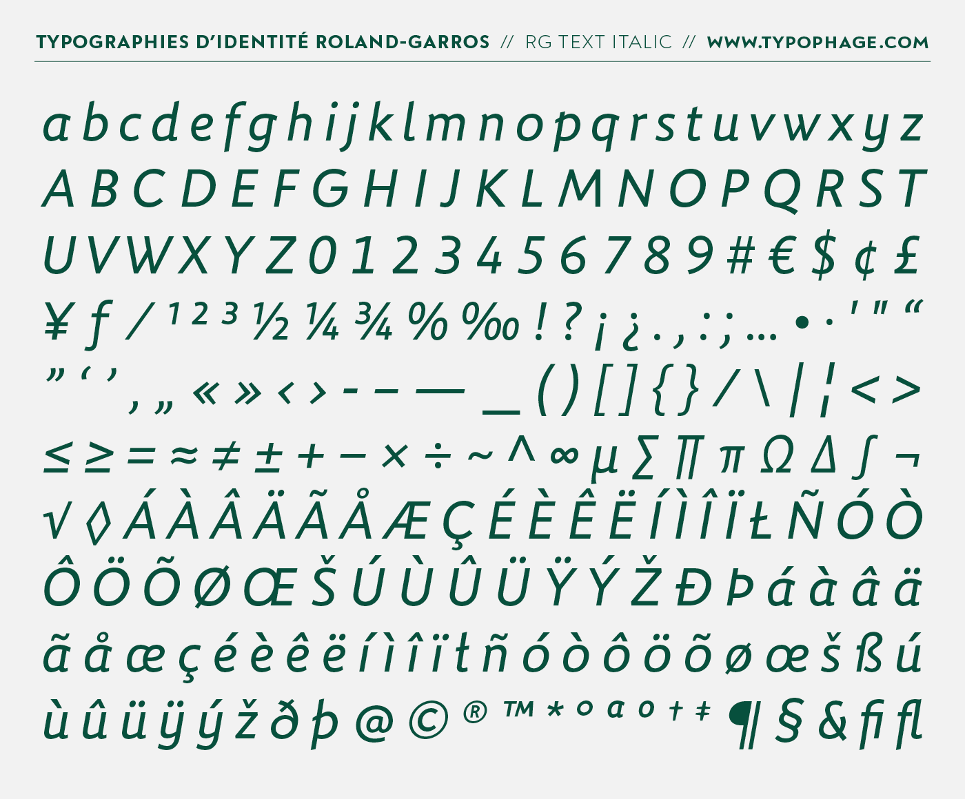 Typographies exclusives pour Roland-Garros par Christophe Badani - www.typophage.com