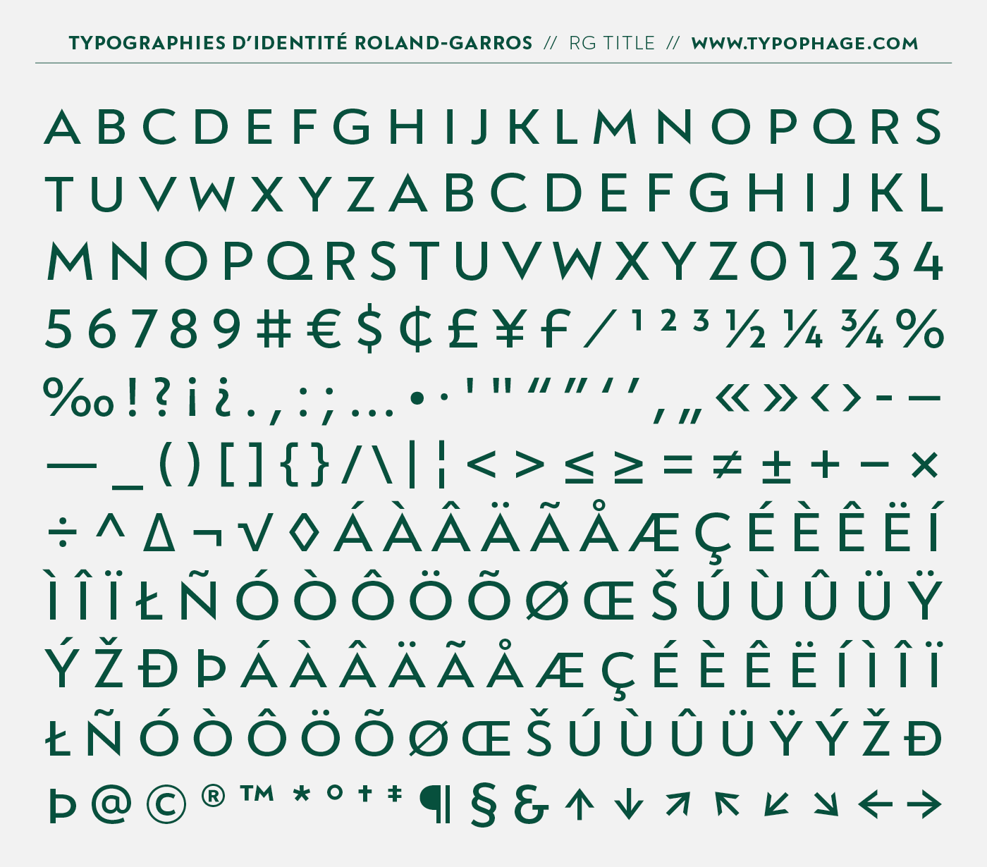 Typographies exclusives pour Roland-Garros par Christophe Badani - www.typophage.com