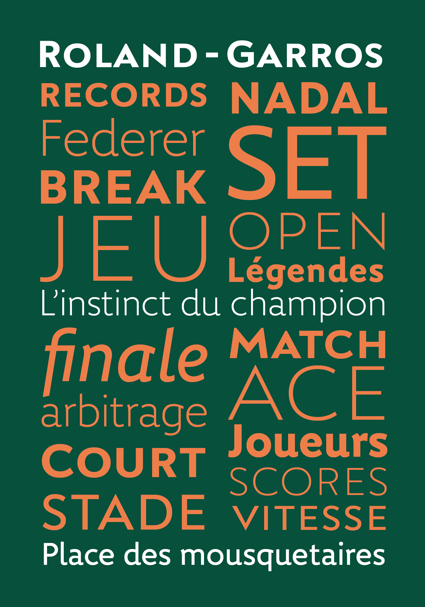 Typographies exclusives pour Roland-Garros par Christophe Badani - www.typophage.com