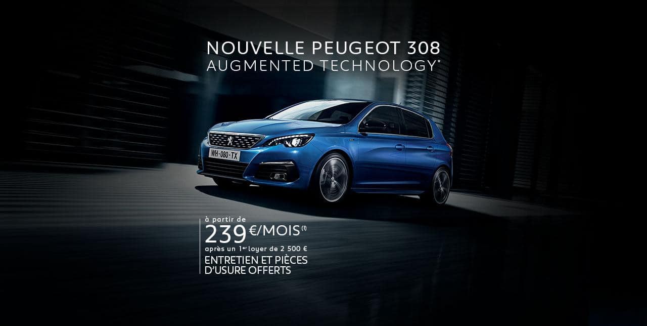 Typographies d'identité Peugeot. Applications des typographies. Peugeot 308. Augmented Technology.