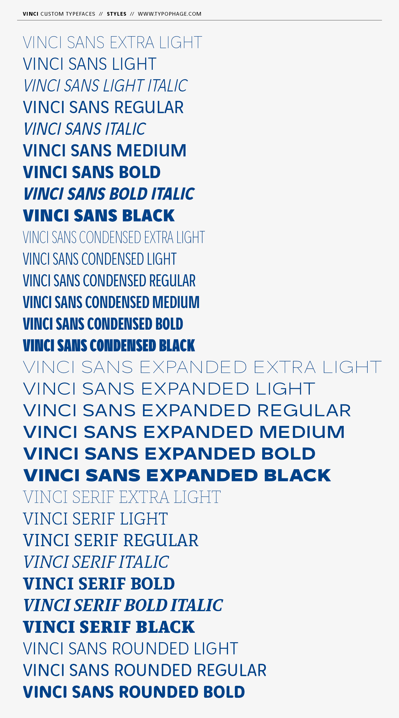 Typographies Vinci - Les Styles Serif et Sans Serif