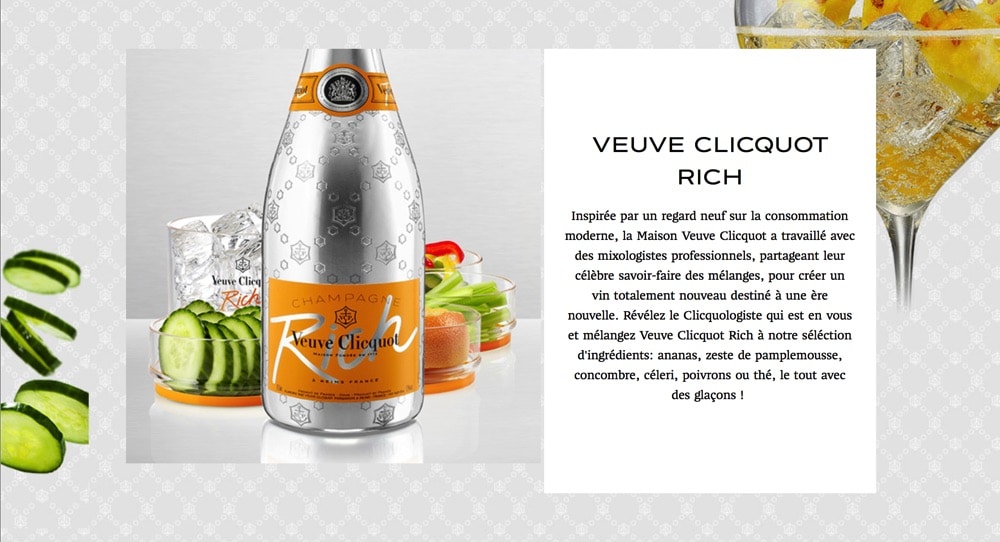 Typographie exclusive Veuve Clicquot Ponsardin. Alphabet sur mesure, typographie d'identité.