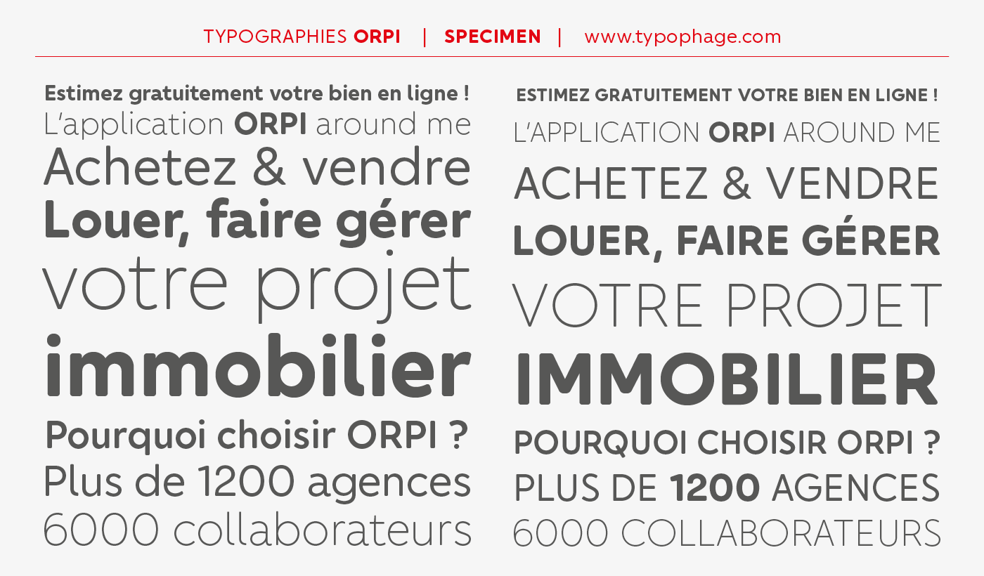 Typographies d'identité sur mesure pour Orpi.