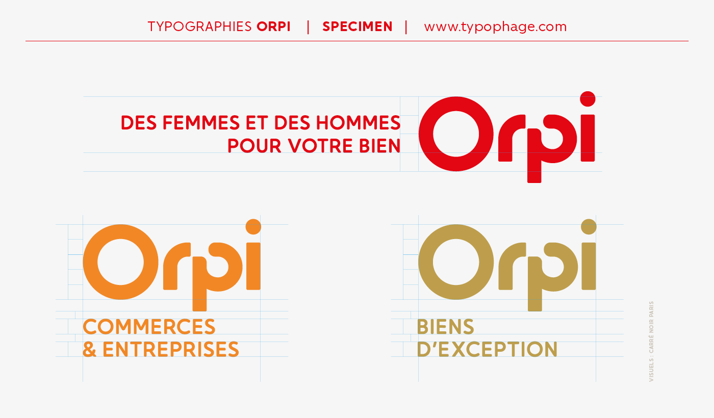 Typographies d'identité sur mesure pour Orpi.