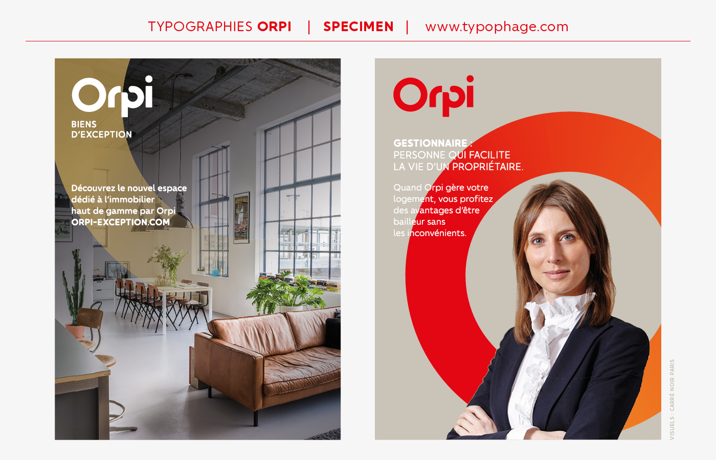 Typographies d'identité sur mesure pour Orpi.